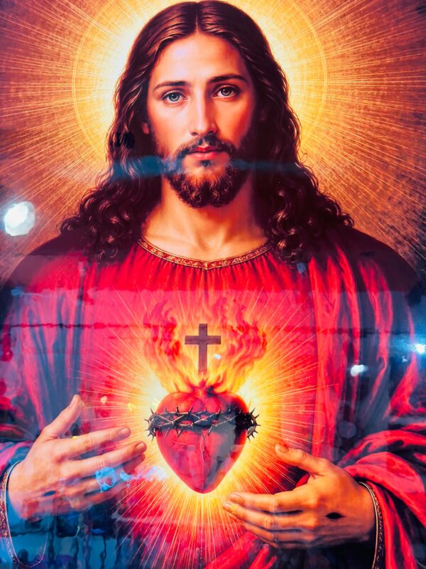 Sacred Heart of Jesus Wall Picture – Divine Mercy Christ Religious Christian Wall Art | 12 x 18 Inch