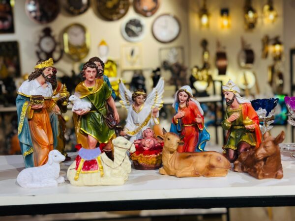 MC Nativity Christmas Crib Set – Complete Baby Jesus Manger Scene with Holy Family, Shepherds, Wise Men & Animals B 1| 10 Inch