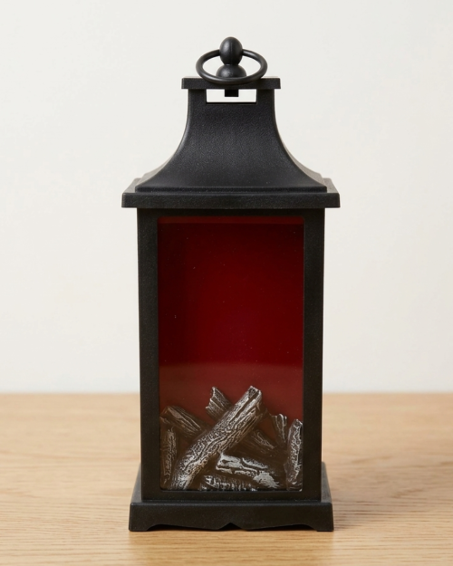 Vintage Lantern Style Tabletop   – Classic Black & Wood Decorative Showpiece N 11 | 1 FT