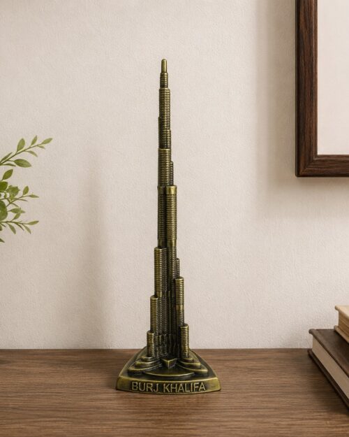 Burj Khalifa Miniature Decorative Souvenir – Golden Tabletop Landmark Model N 34 | 9 Inch