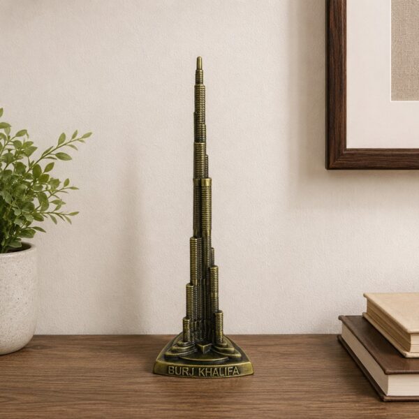 Burj Khalifa Miniature Decorative Souvenir – Golden Tabletop Landmark Model N 34 | 9 Inch