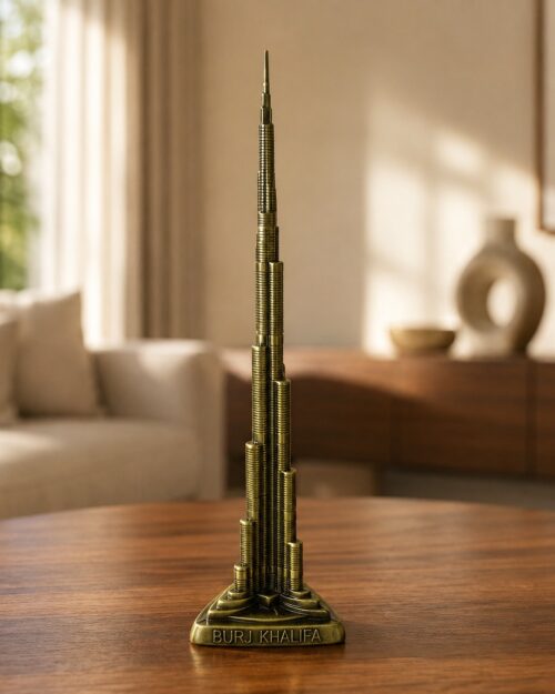 Burj Khalifa Miniature Decorative Souvenir – Golden Tabletop Landmark Model N 35 | 7 Inch