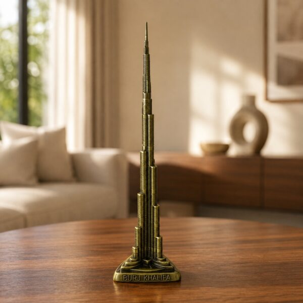 Burj Khalifa Miniature Decorative Souvenir – Golden Tabletop Landmark Model N 35 | 7 Inch