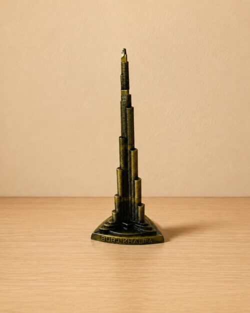 Burj Khalifa Miniature Decorative Souvenir – Golden Tabletop Landmark Model N 36 | 5 Inch