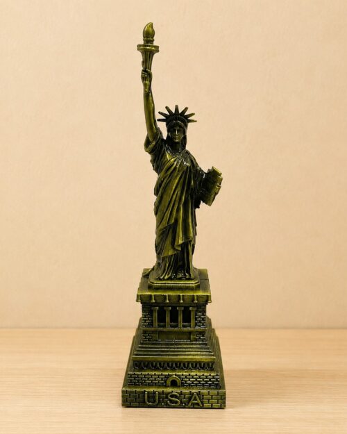 Statue of Liberty Miniature Decorative Souvenir – Golden USA Landmark Tabletop Model  N 38 | 6 Inch