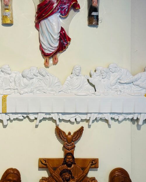 Last Supper Wooden Wall Sculpture – Mahagani Carved Christian Wall Decor  | 3 ¼ FT
