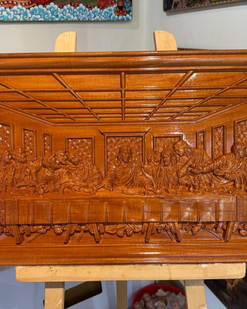 Last Supper Premium Wooden Wall Carving – Jesus Christ and the Twelve Apostles | 3 FT