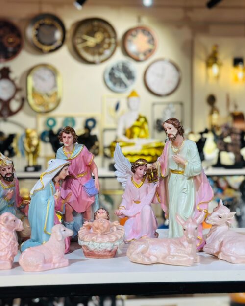 Nativity Christmas Crib Set – Complete Baby Jesus Manger Scene with Holy Family, Shepherds, Wise Men & Animals B 1| 10 Inch