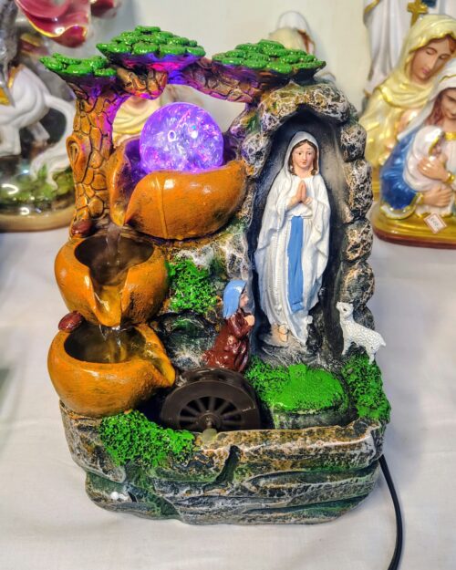 Lourdes Matha LED Water Fountain with Crystal Ball