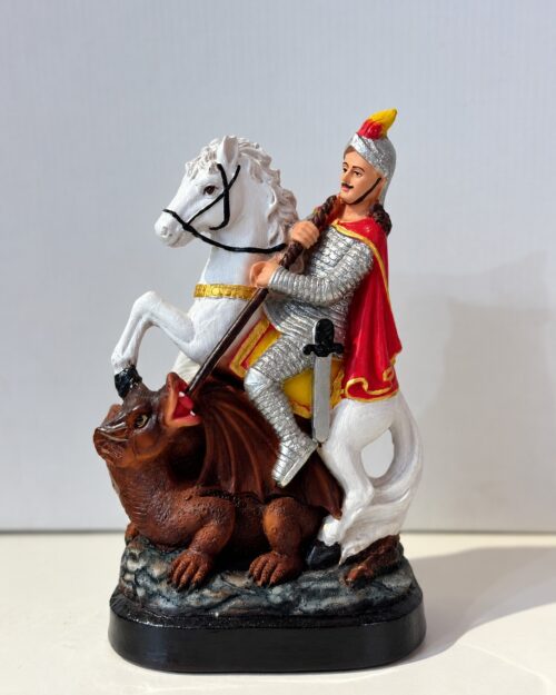 Saint George Statue - 9 Inch | St. George Slaying the Dragon Christian Religious Idol