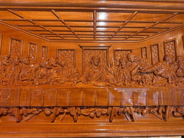sq3 Last Supper Premium Wooden Wall Carving – Jesus Christ and the Twelve Apostles | 3 FT