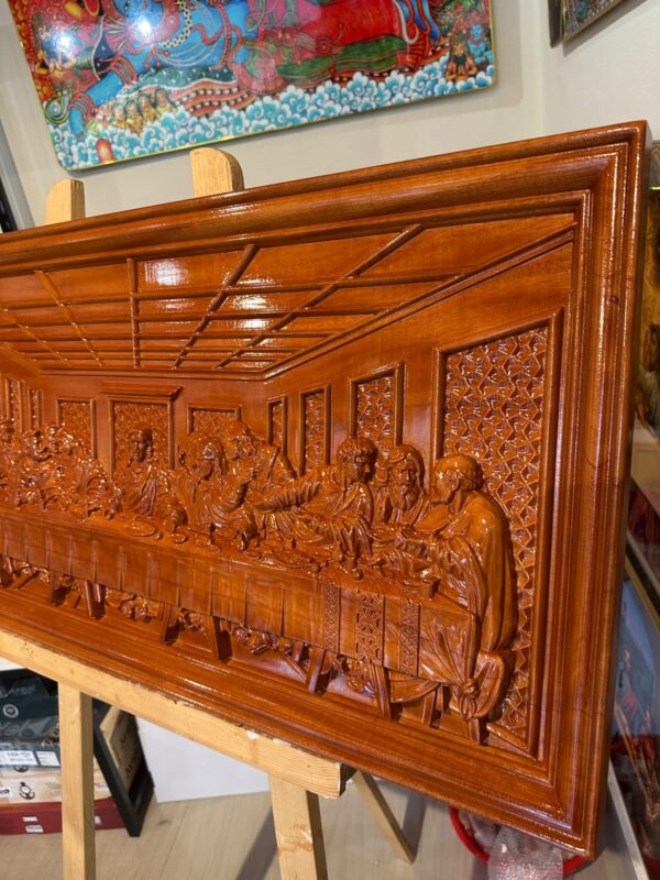 sq5 Last Supper Premium Wooden Wall Carving – Jesus Christ and the Twelve Apostles | 3 FT